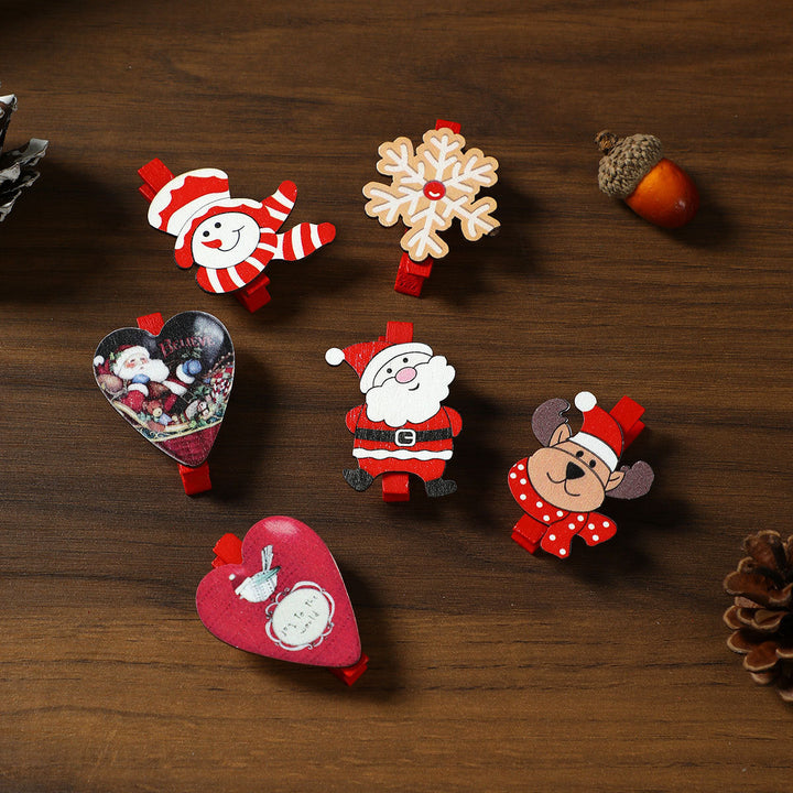 Christmas Wooden Clips for Playful Holiday Displays