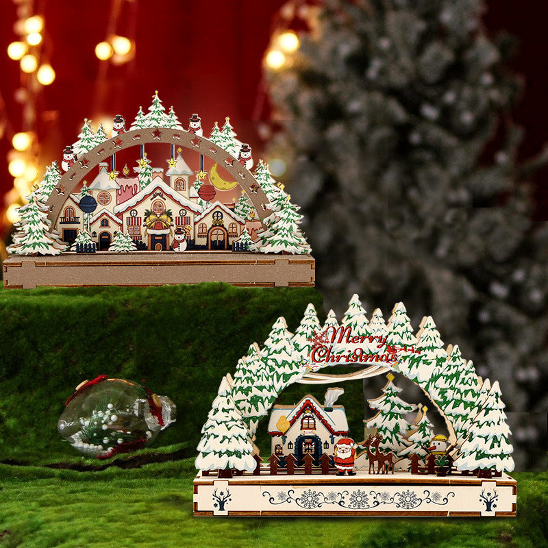 Christmas Wooden Village Decor For Festive Displays