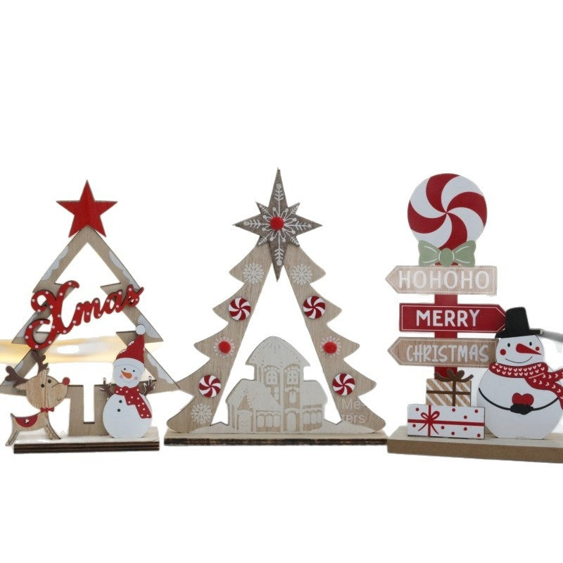 Wooden Christmas Decorations for Festive Tabletop Scenes