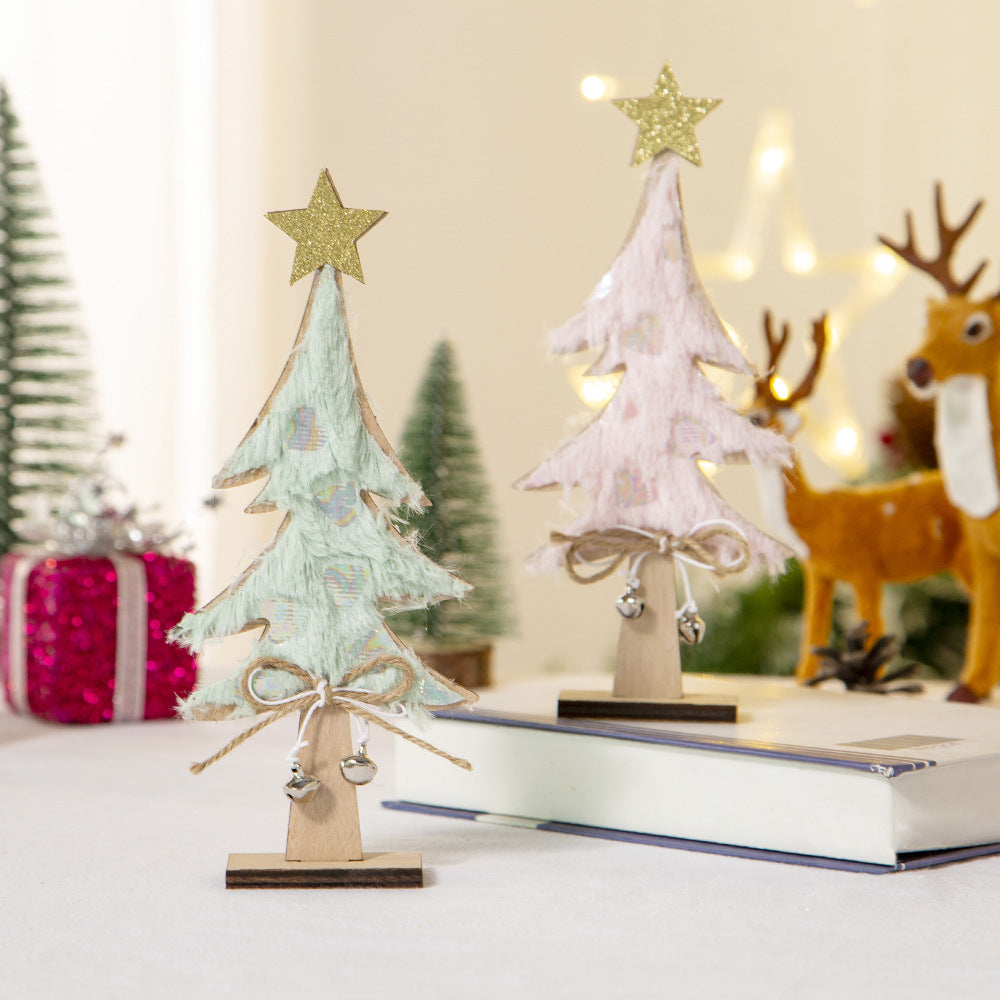 Christmas Wooden Tree Decor for Festive Tabletop Sparkle