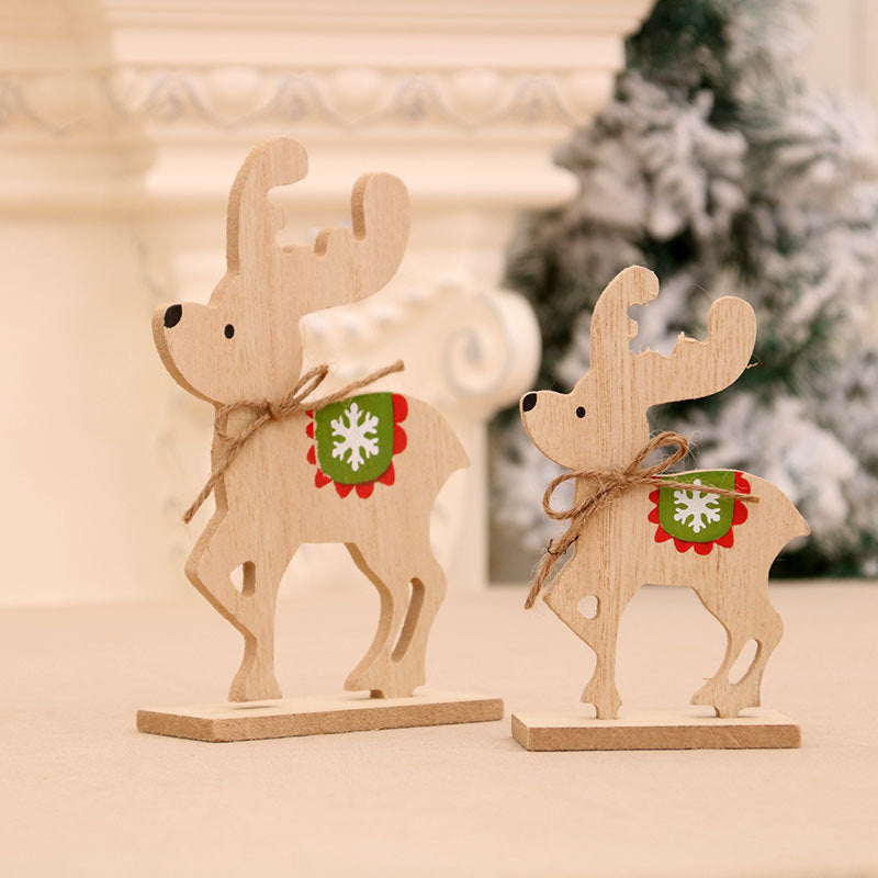 Wooden Christmas Reindeer Decor for Rustic Displays