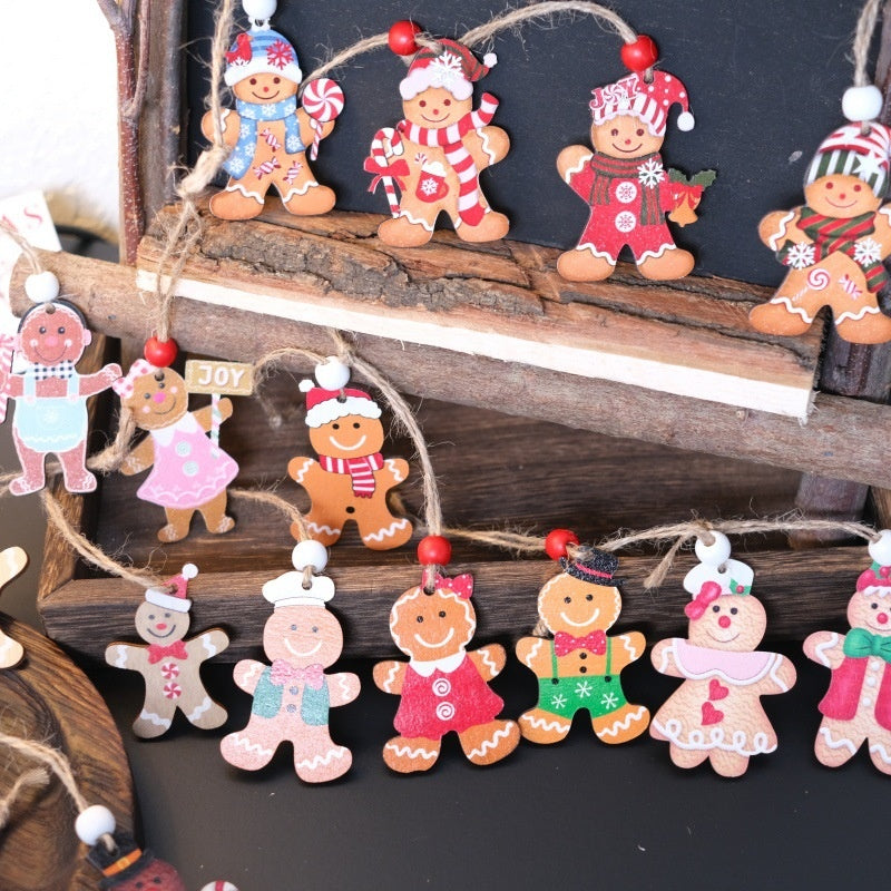 Wooden Gingerbread Ornaments for Rustic Christmas Decor