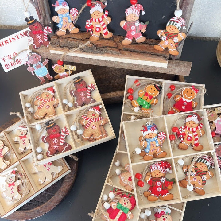Wooden Gingerbread Ornaments for Rustic Christmas Decor