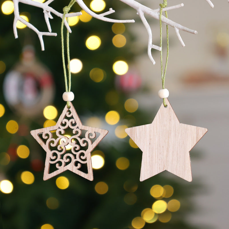 Wooden Christmas Ornaments for Warm Rustic Tree Decor