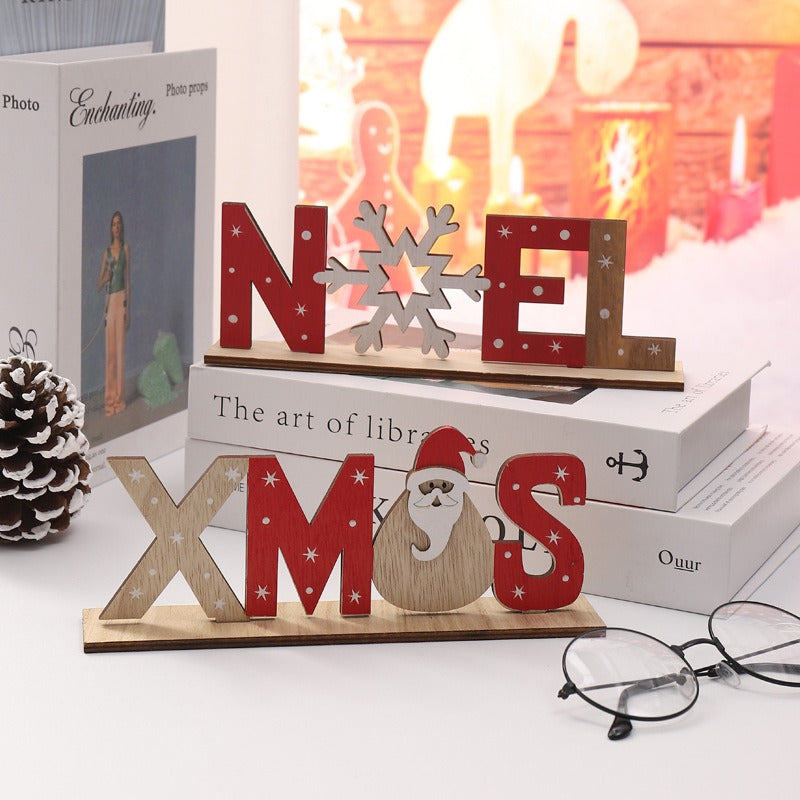 Christmas Wooden Letter Signs for Festive Displays