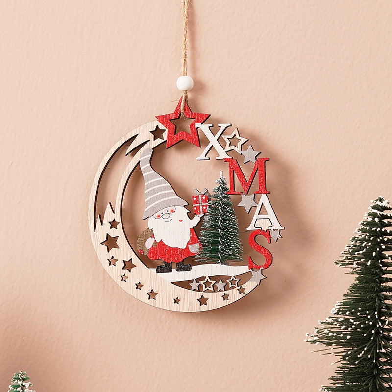 Christmas Wooden Ornaments for Rustic Holiday Tree Decor