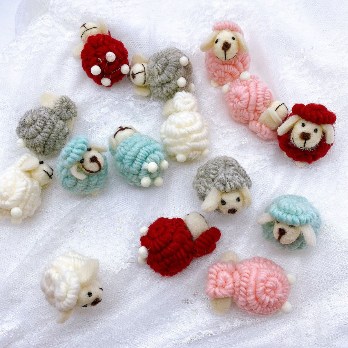 Christmas Wool Felt Lamb Ornament Cozy Tree Decor