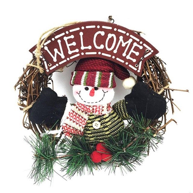 Christmas Character Wreath Door Hanging Holiday Decor