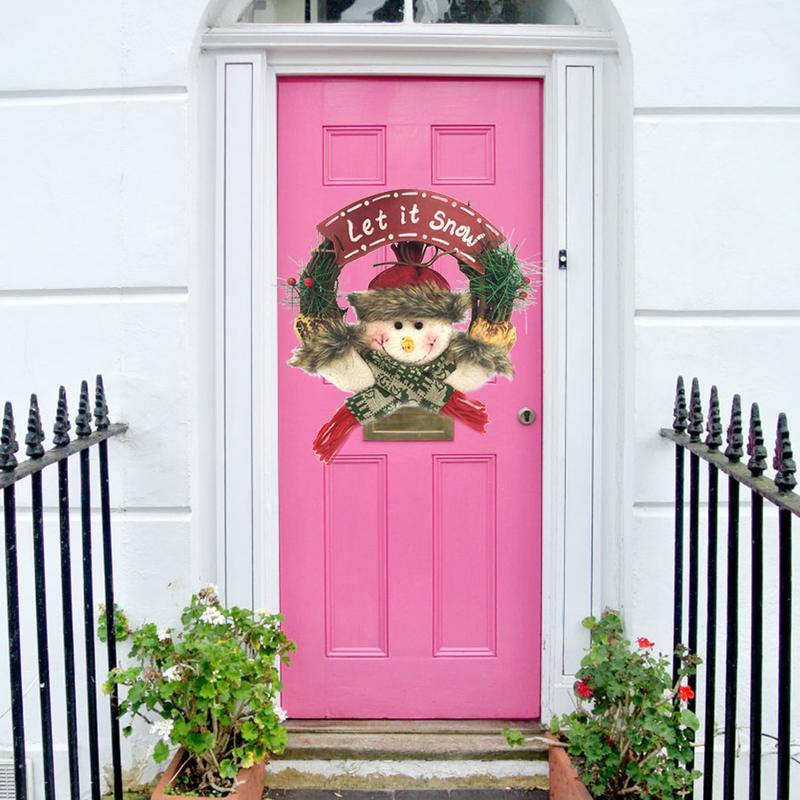 Christmas Character Wreath Door Hanging Holiday Decor
