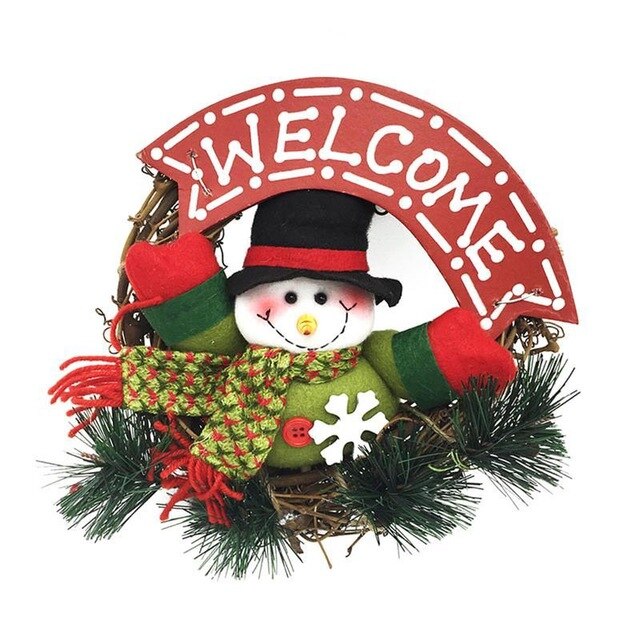 Christmas Character Wreath Door Hanging Holiday Decor