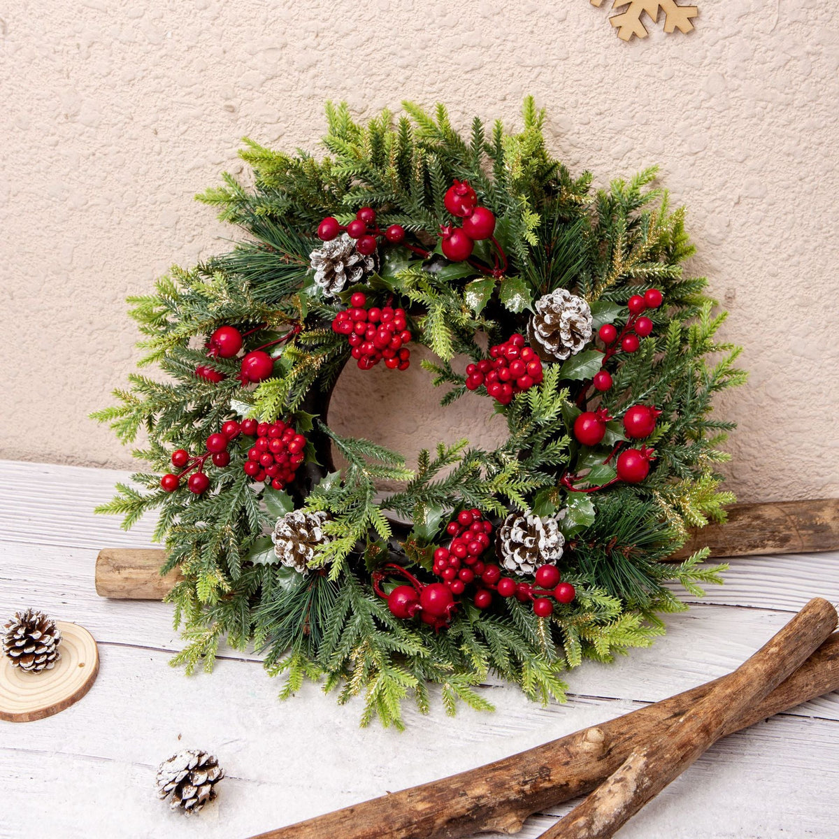 Christmas Wreath With Berries for Festive Door Decor