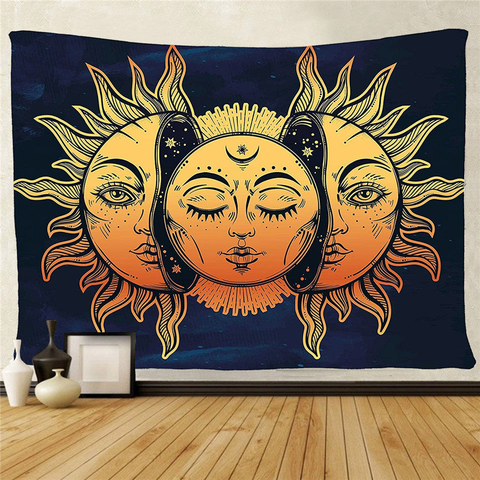 Celestial Sun Moon Tapestry Wall Art Statement Decor