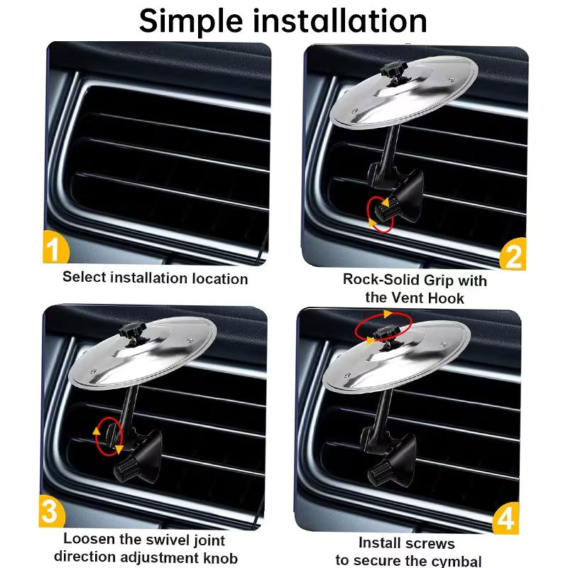 Clamp-On Mini Wind Chime Disc for Vehicle Accessories