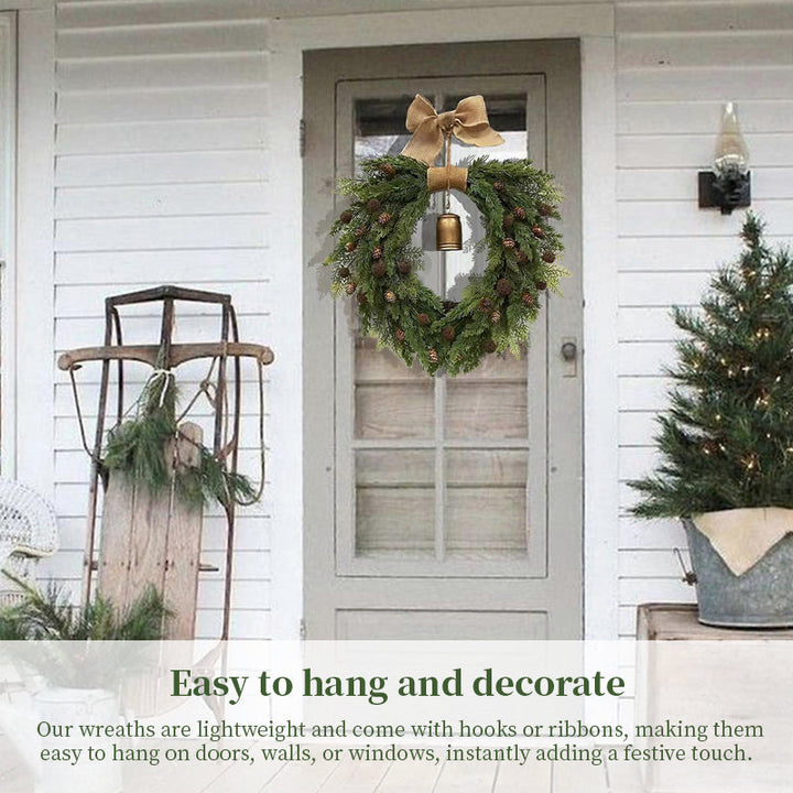 Pine Cone Christmas Wreath for Rustic Festive Doors