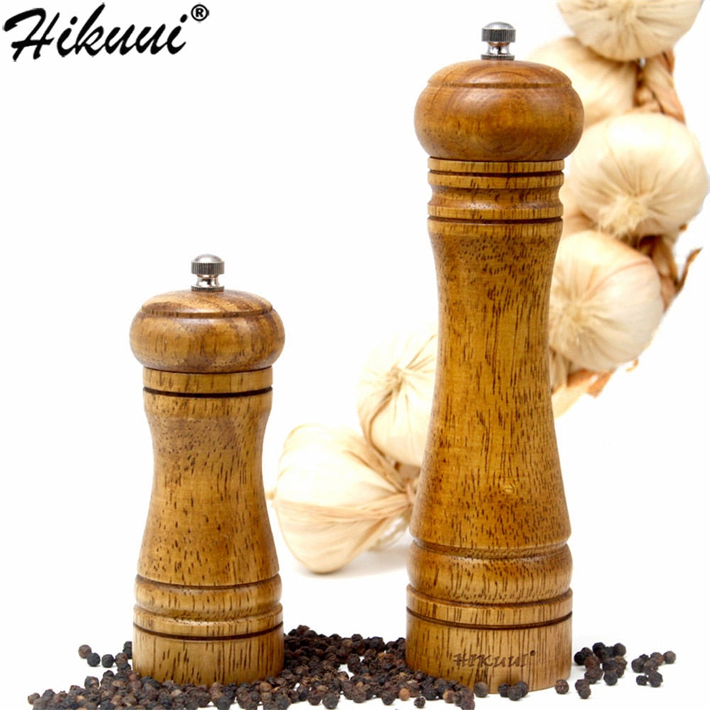 Oak Wood Pepper Mill Grinder with Adjustable Ceramic Core