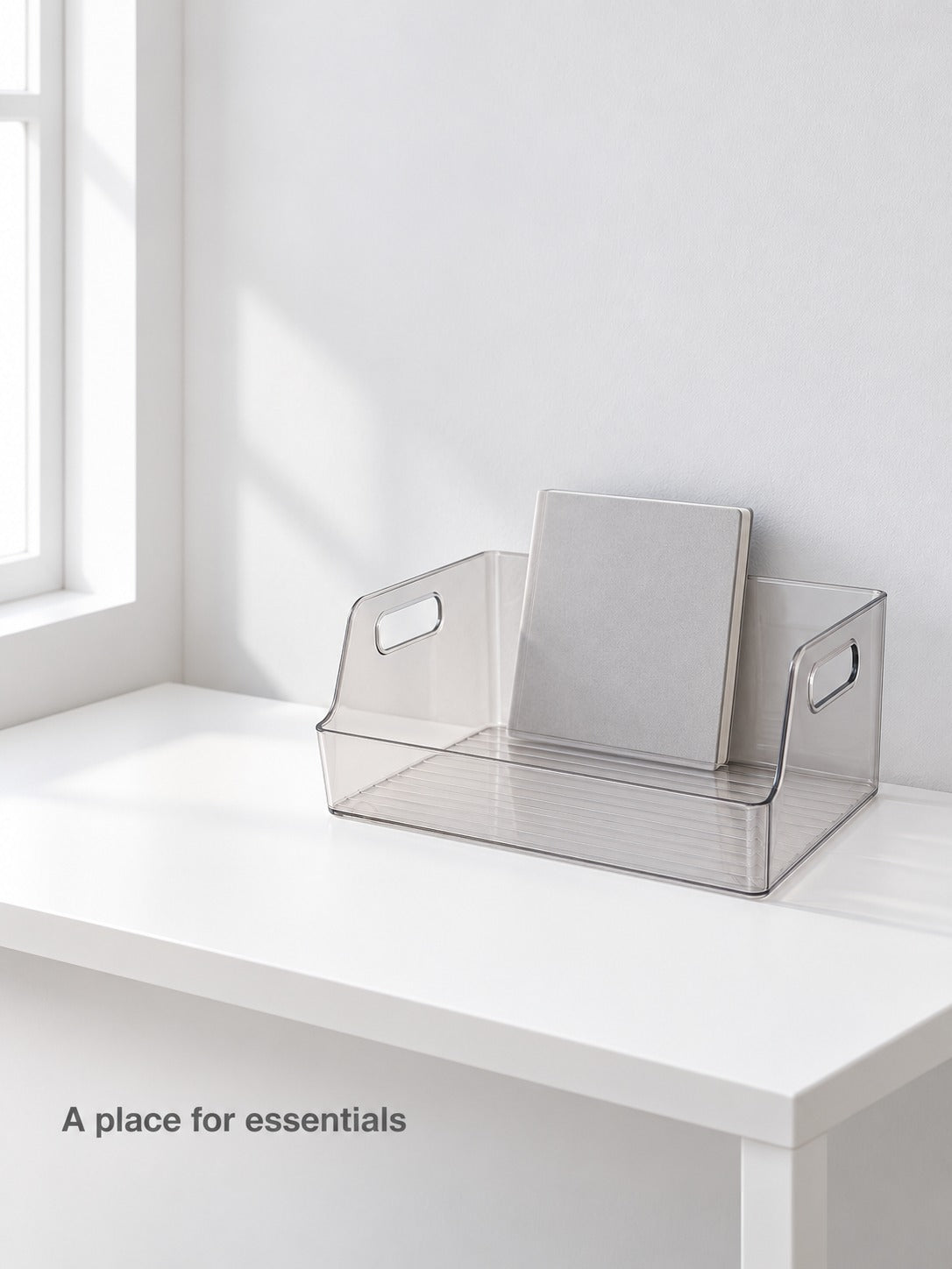 Clear Acrylic Desk Organizer with Book Slot for Students