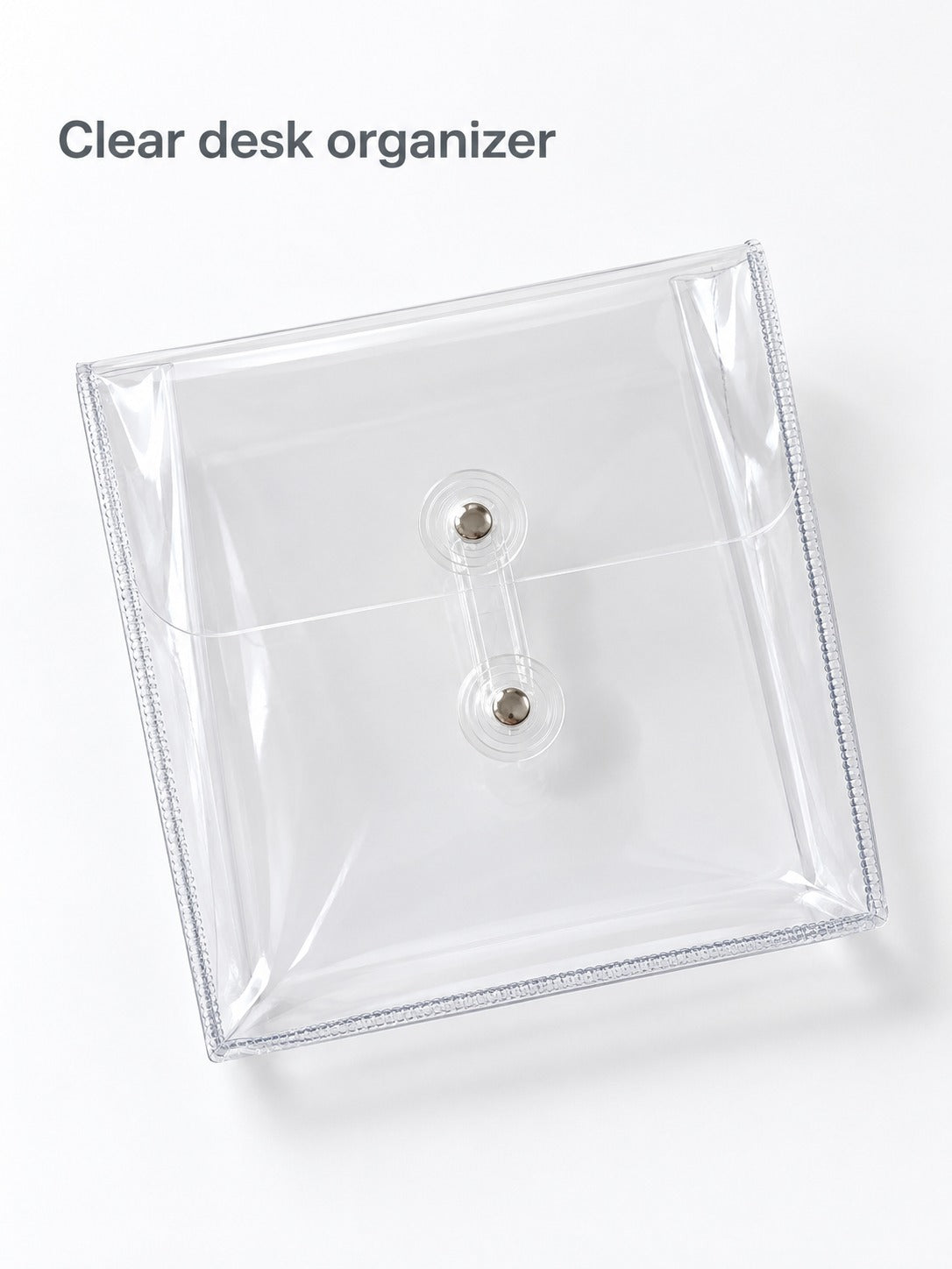 Clear PVC Desk Organizer Pouch for Stationery and Makeup