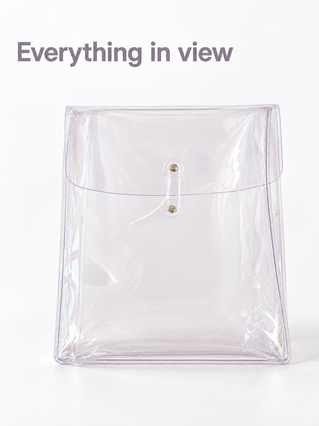 Clear PVC Hand File Bag for Bills, Tablets & Stationery