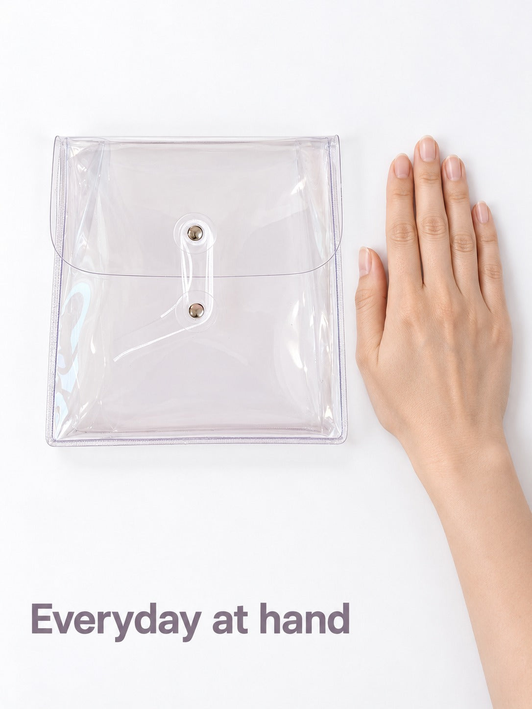 Clear PVC Hand File Bag for Bills, Tablets & Stationery