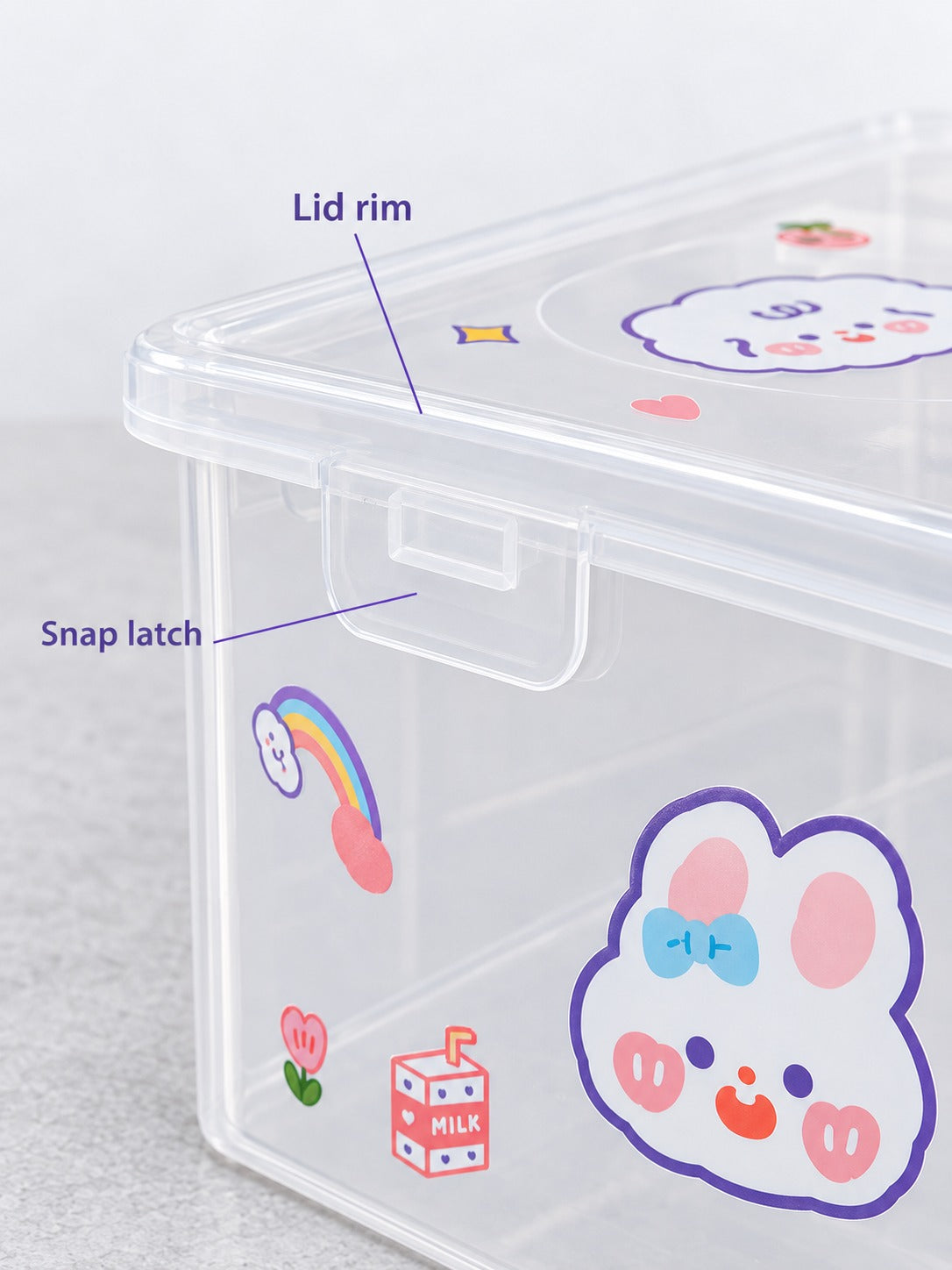 Clear Desktop Stationery Box, Stackable Storage Organizer