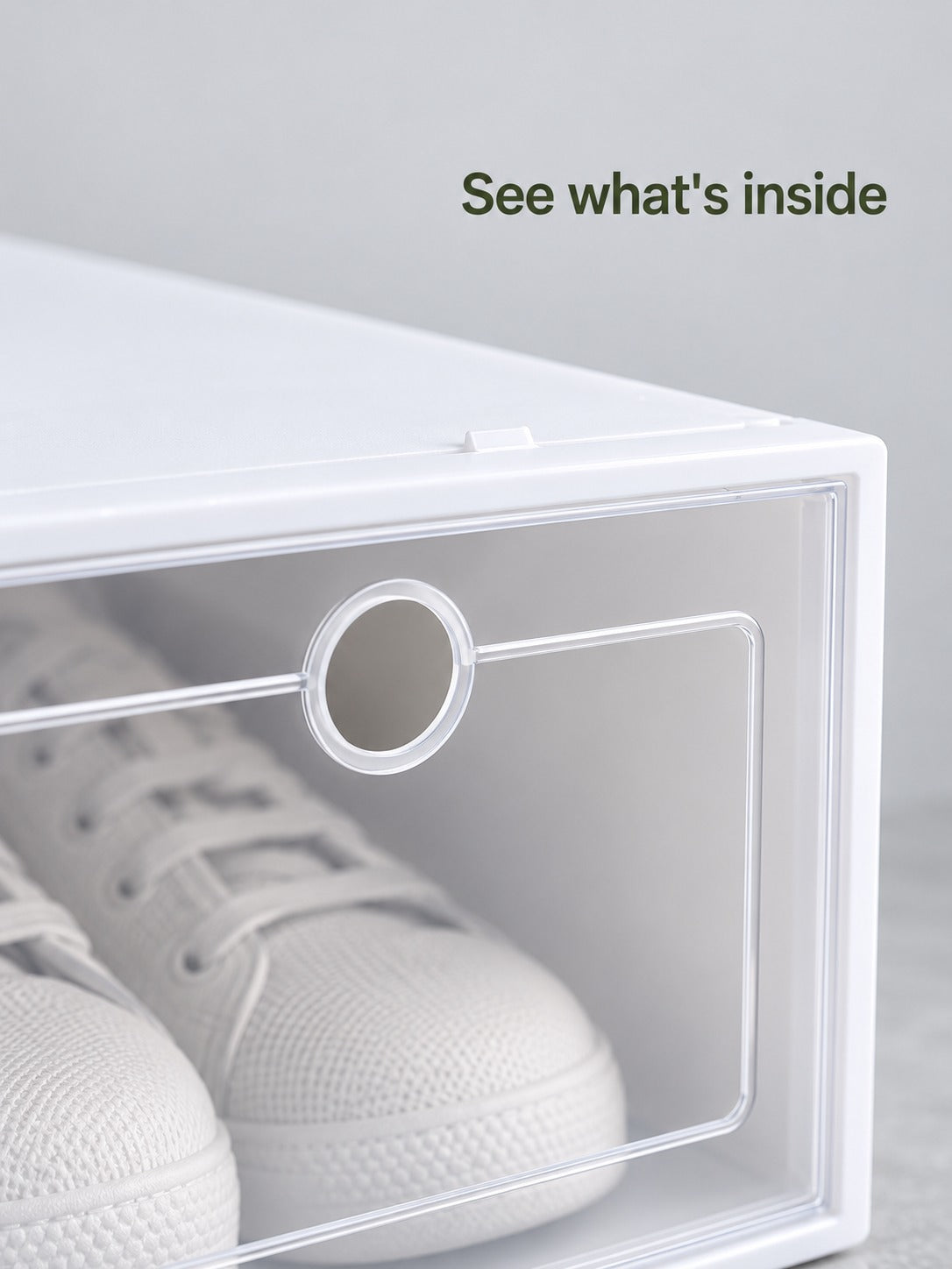 Clear Stackable Shoe Boxes with Flip-Front Drawers