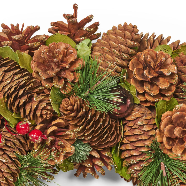 Pine Cone Wreath for Festive Woodland Holiday Entryways