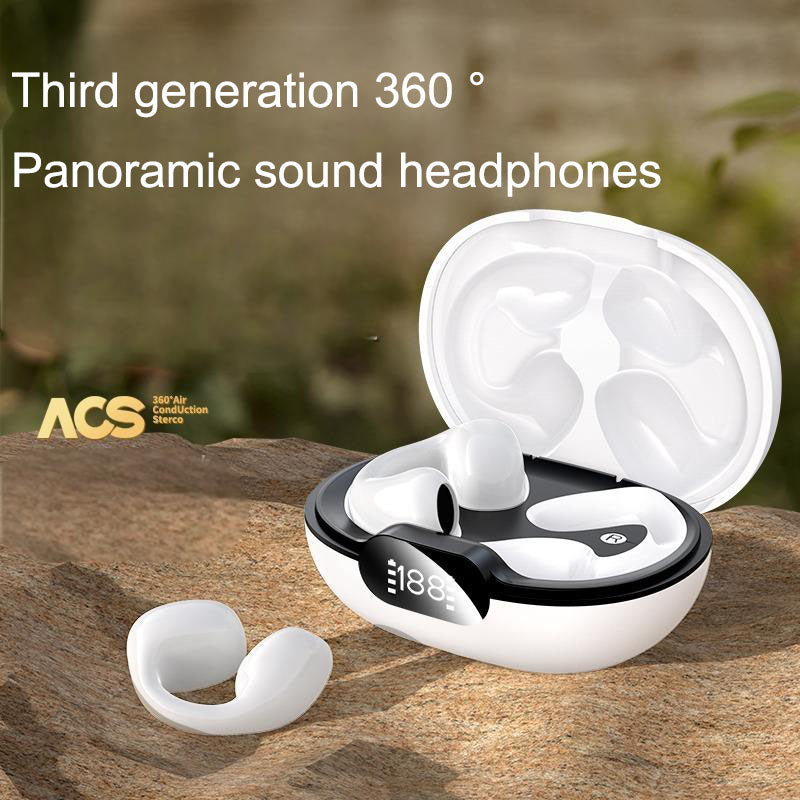 Clip-On Open-Ear Bluetooth 5.3 Earphones for Runners