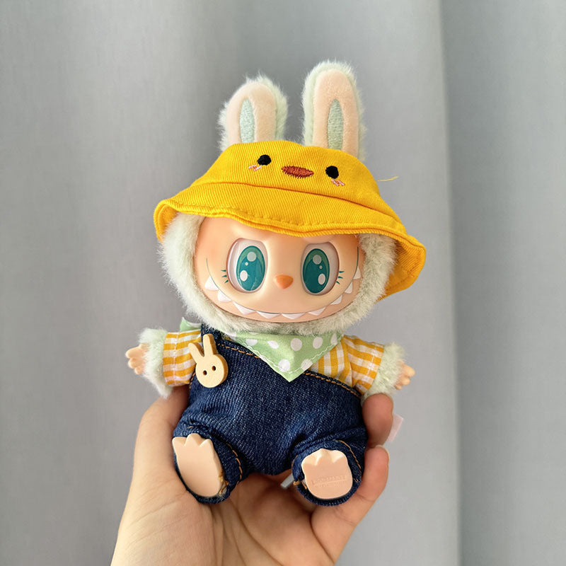 Labubu Doll Clothes Teddy Bear Suspender Outfit Set