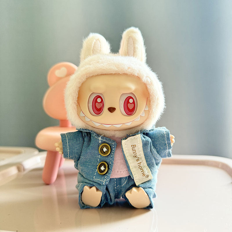 Labubu Doll Clothes Teddy Bear Suspender Outfit Set