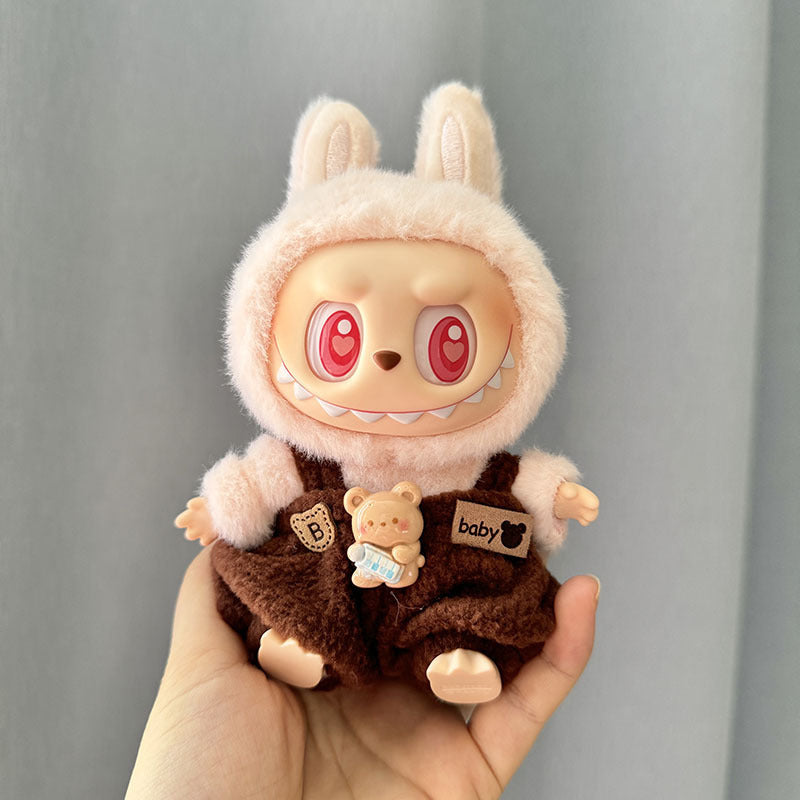 Labubu Doll Clothes Teddy Bear Suspender Outfit Set