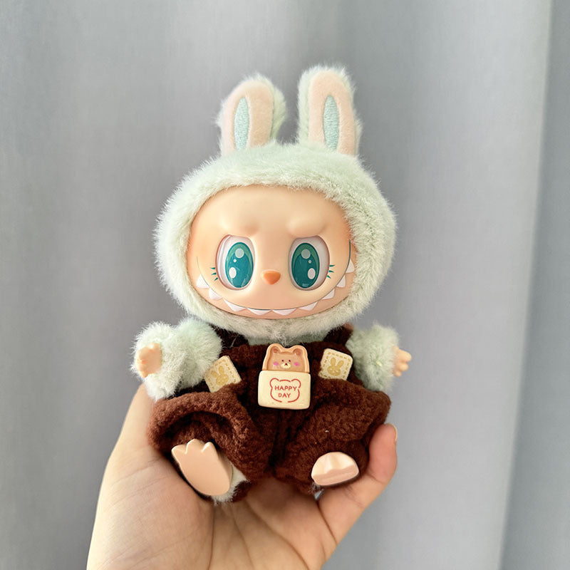 Labubu Doll Clothes Teddy Bear Suspender Outfit Set