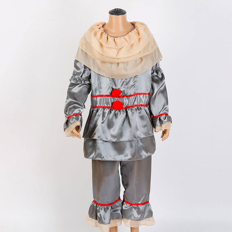 Pennywise Clown Costume With Metallic Carnival Drama