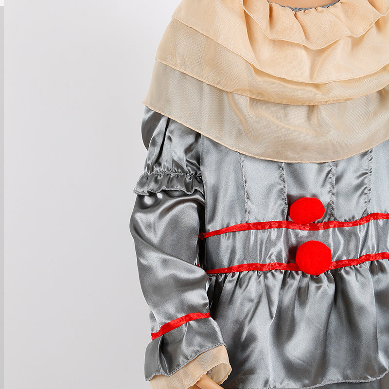 Pennywise Clown Costume With Metallic Carnival Drama