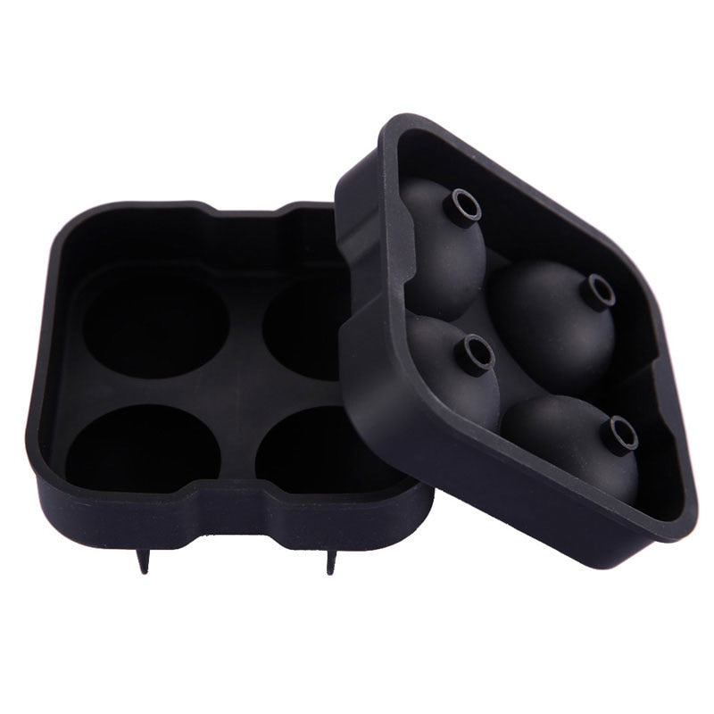 Silicone Ice Ball Maker for Whiskey: 4 Large Spheres