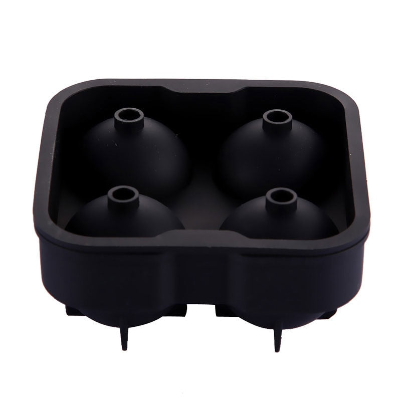 Silicone Ice Ball Maker for Whiskey: 4 Large Spheres