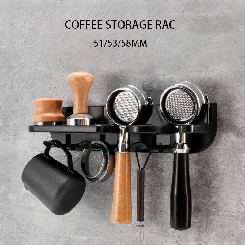 No-Punch Coffee Machine Wall Rack for Portafilter Storage