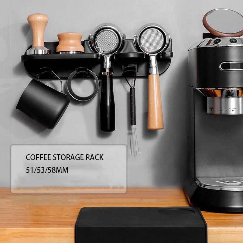 No-Punch Coffee Machine Wall Rack for Portafilter Storage