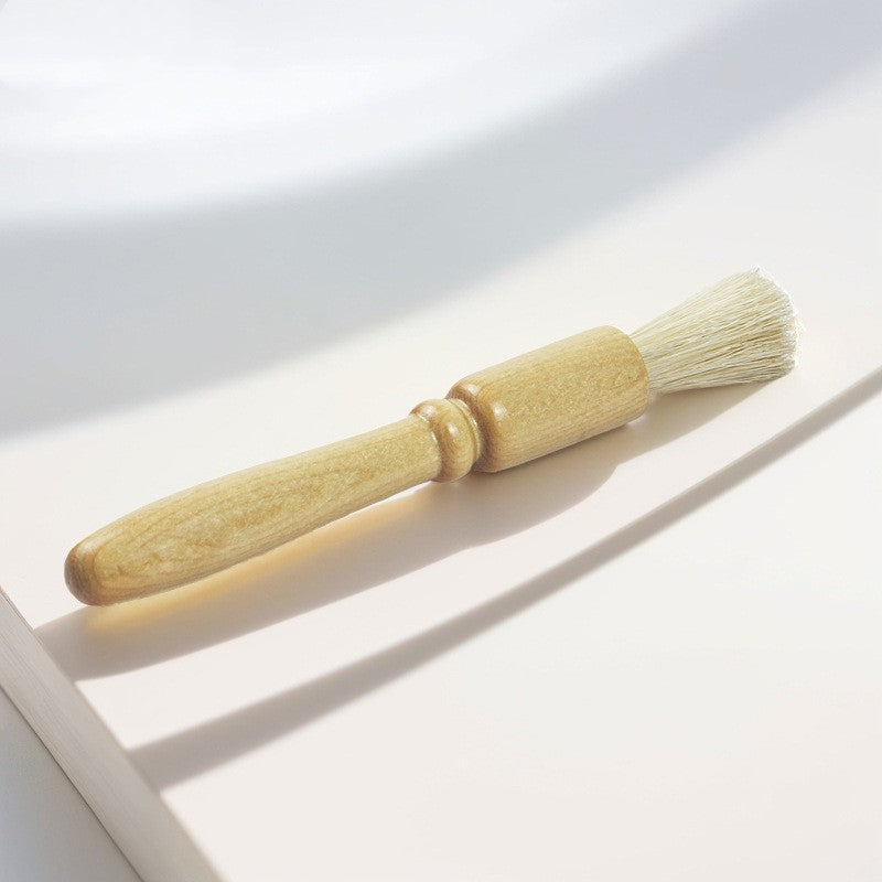 Pig Hair Coffee Grinder Brush With Solid Wood Handle