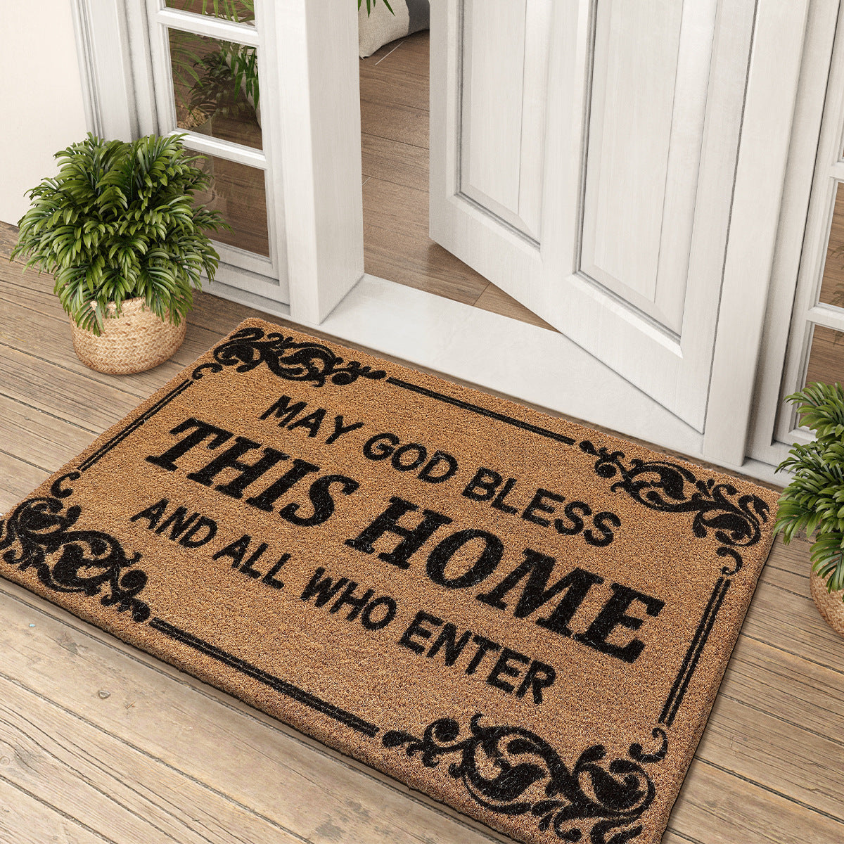 Coir Doormat for Entryway, Durable Dirt-Scraping Mat