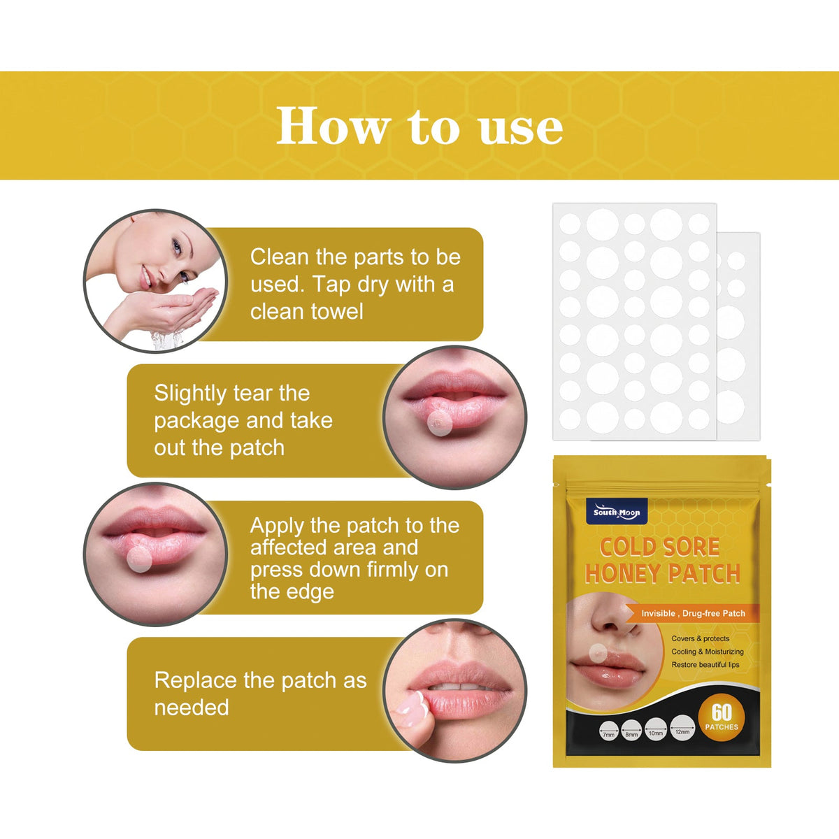 Cold Sore Patches: Invisible Hydrocolloid Lip Cover