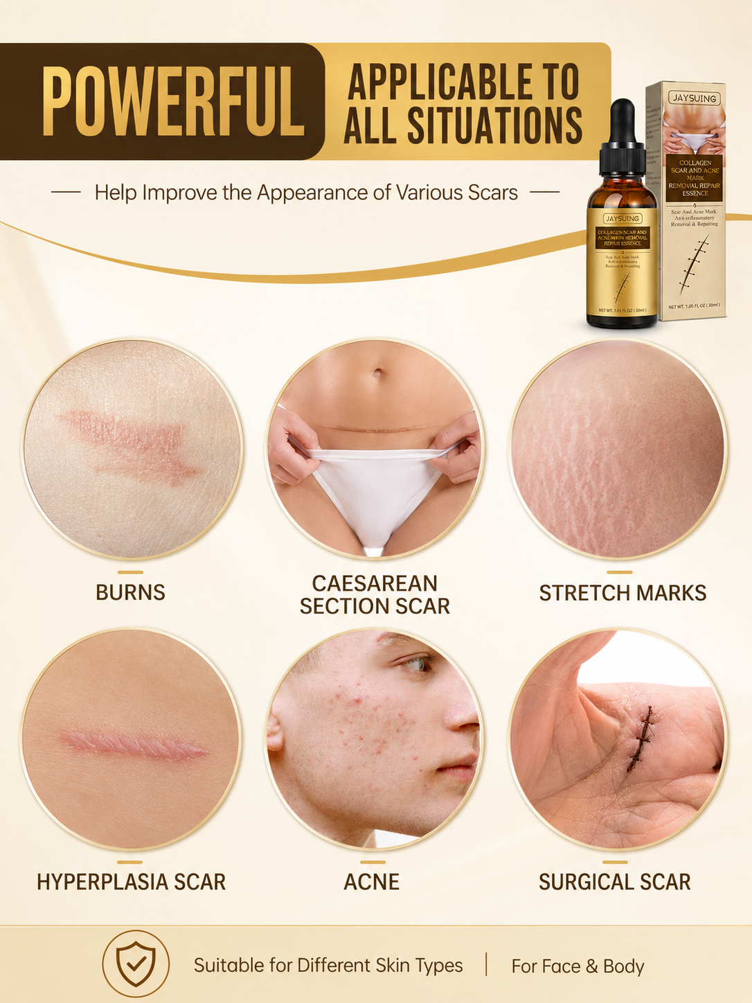 Collagen Scar Repair Oil — Fades Burns, Marks & Scars