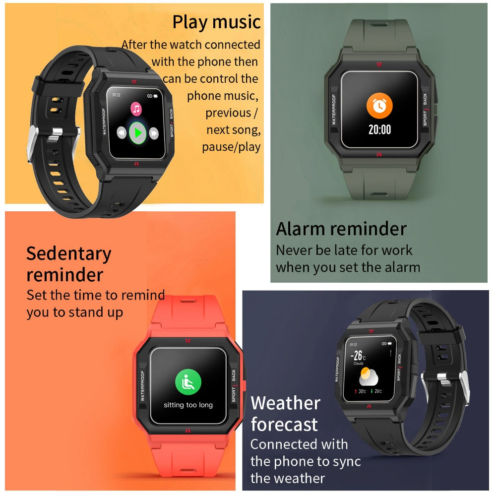 Waterproof Smartwatch with 24H Heart Rate & 14-Day Battery