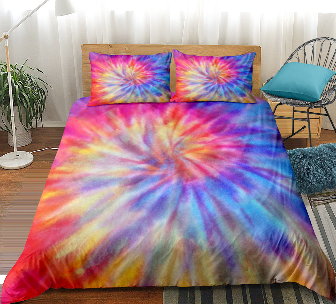 Tie Dye Quilt Cover Set with Matching Pillow Shams