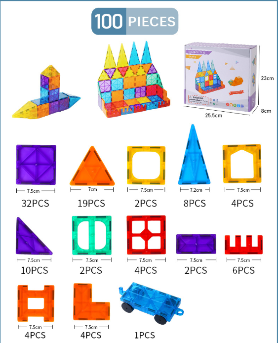 Magnetic Tiles for Kids: Colorful STEM Building Play