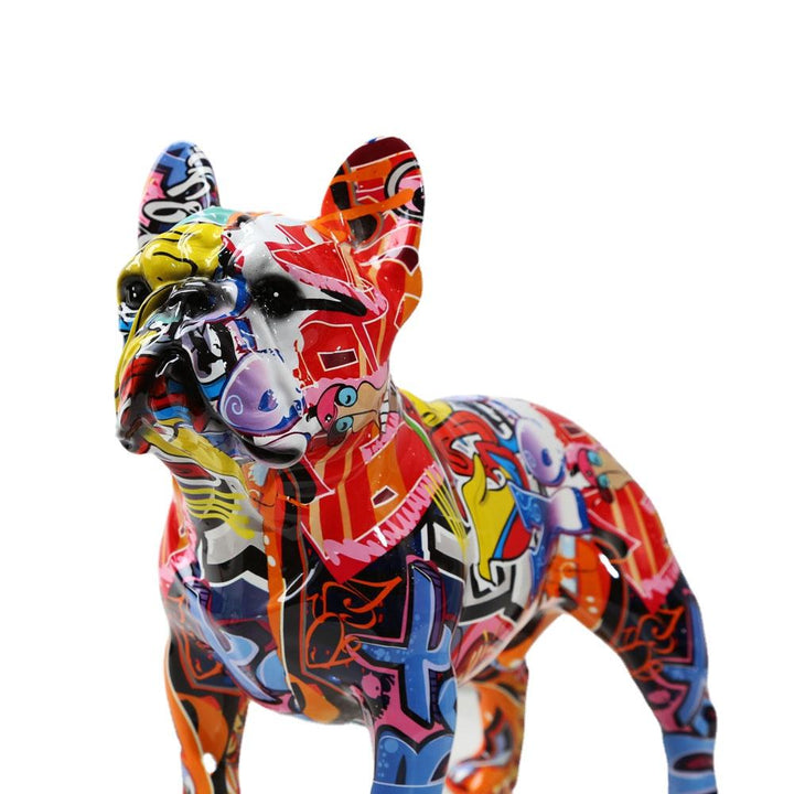 Colorful Bulldog Sculpture for Modern Home and Office Decor
