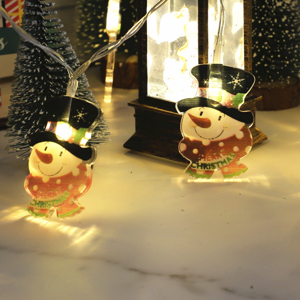 Snowman Head Christmas String Lights, Warm LED Glow
