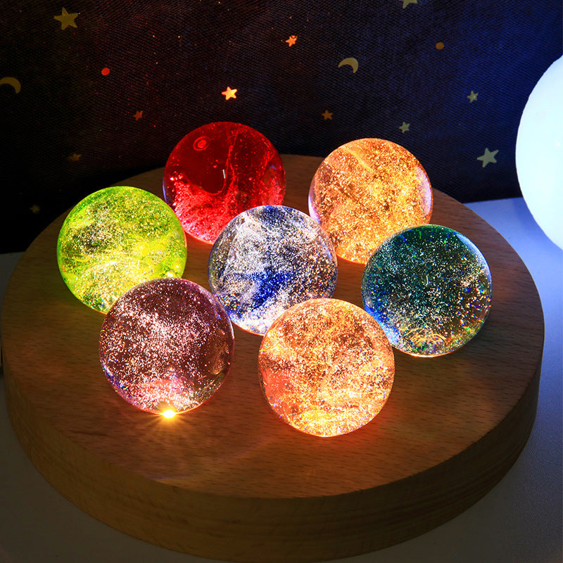 Colorful Glass Orb Lights for Magical Desk Display
