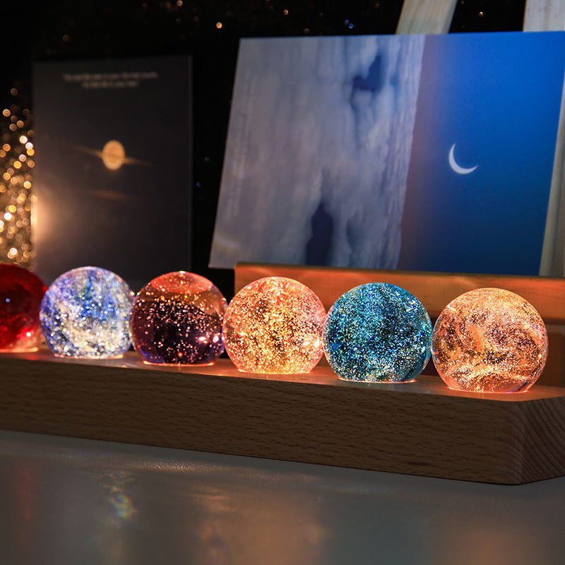 Colorful Glass Orb Lights for Magical Desk Display