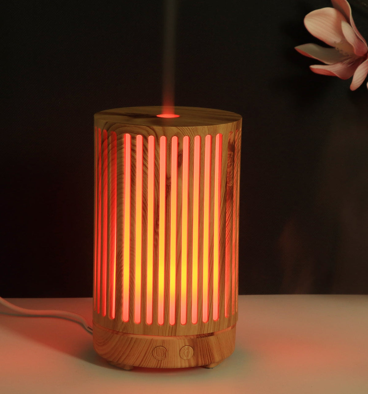 Aromatherapy Diffuser Lamp with Carved Tree Mood Light