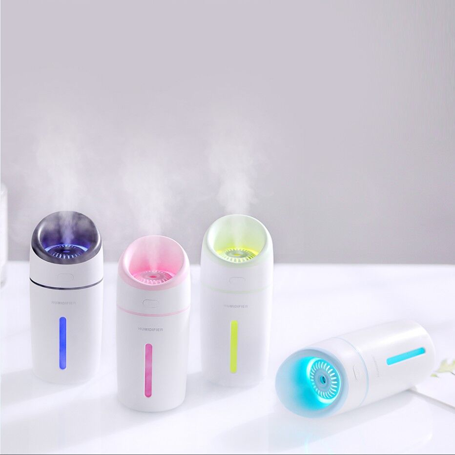 Colorful Mini Humidifier with Night Light for Desk & Car